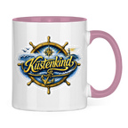 Keramik-Tasse zweifarbig   Küstenkind #601 blau-gold
