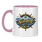 Keramik-Tasse zweifarbig   Küstenkind #601 blau-gold