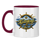 Keramik-Tasse zweifarbig   Küstenkind #601 blau-gold