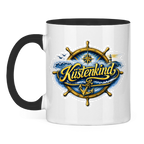 Keramik-Tasse zweifarbig   Küstenkind #601 blau-gold