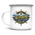 Emaille Tasse  Küstenkind #601 blau-gold