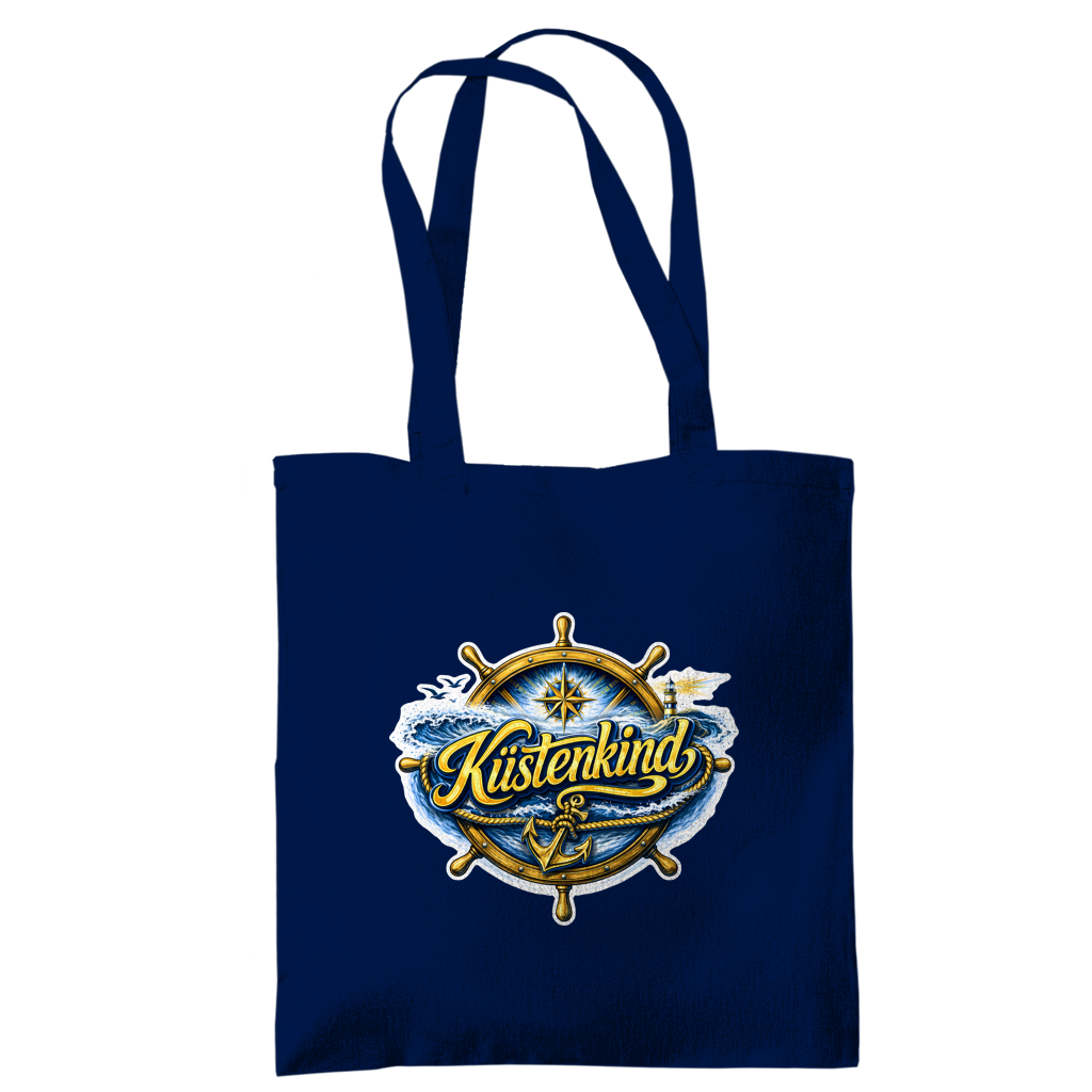 Baumwolltasche  Küstenkind #601 blau-gold
