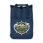 Rucksack mit Seitentasche  Küstenkind #601 blau-gold Gr. L