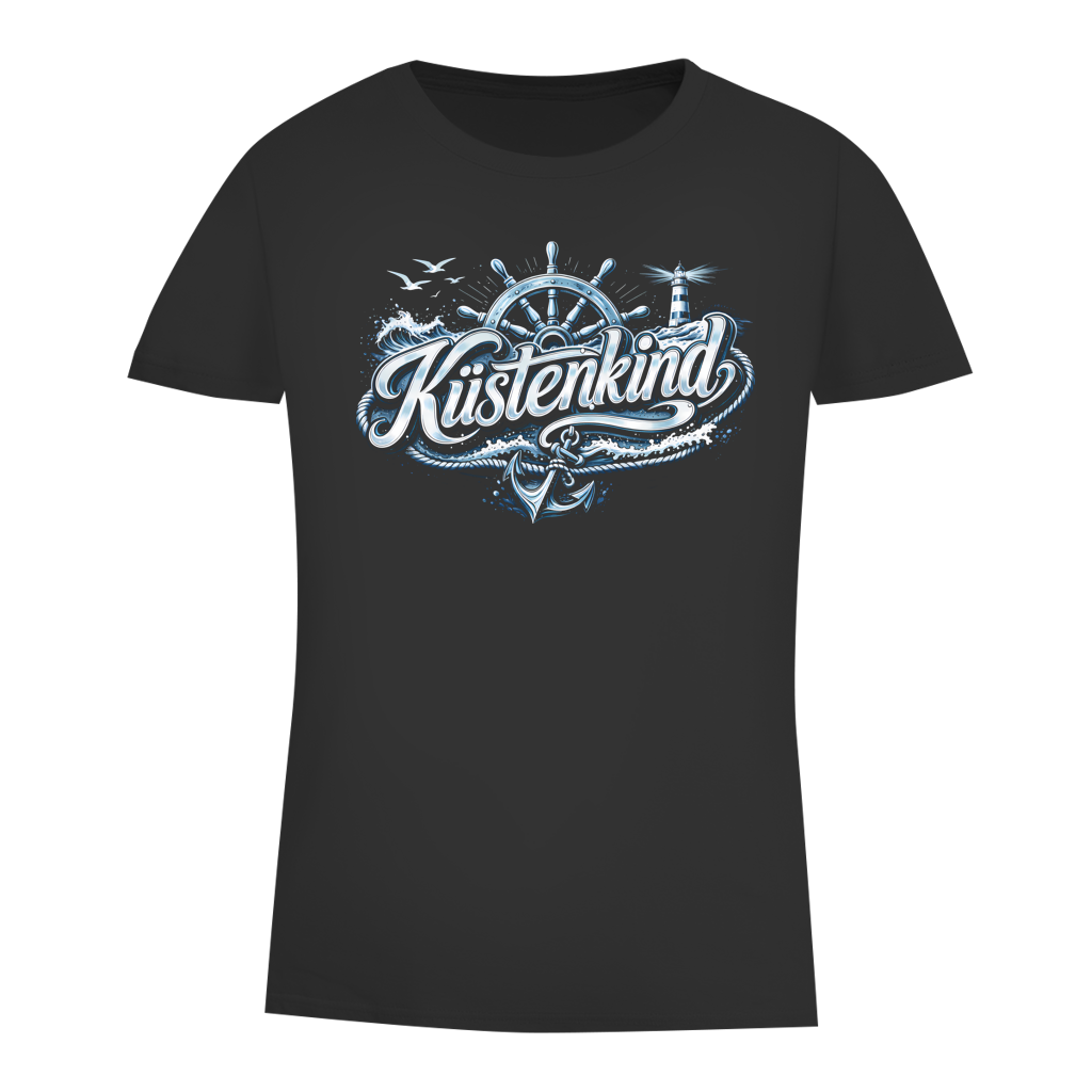 T-Shirt Damen Küstenkind #601 blau-silber