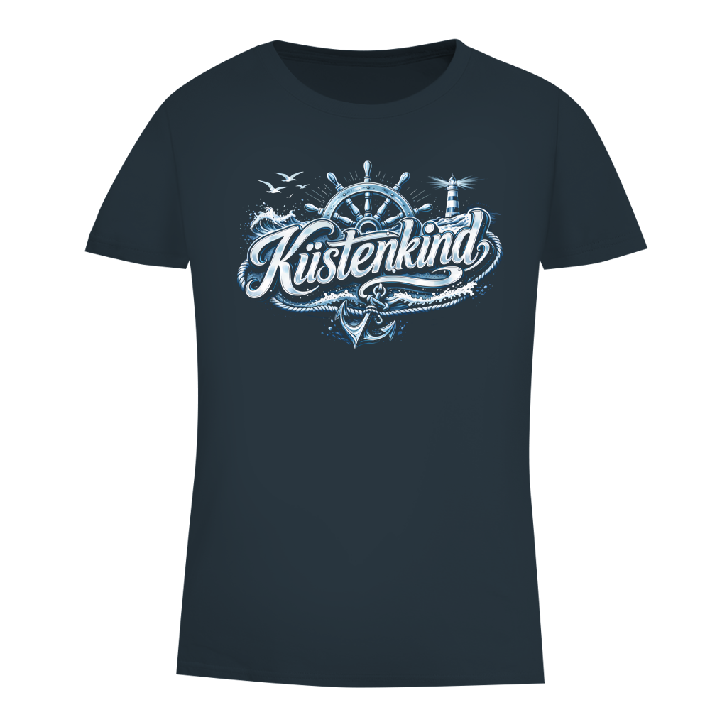 T-Shirt Damen Küstenkind #601 blau-silber