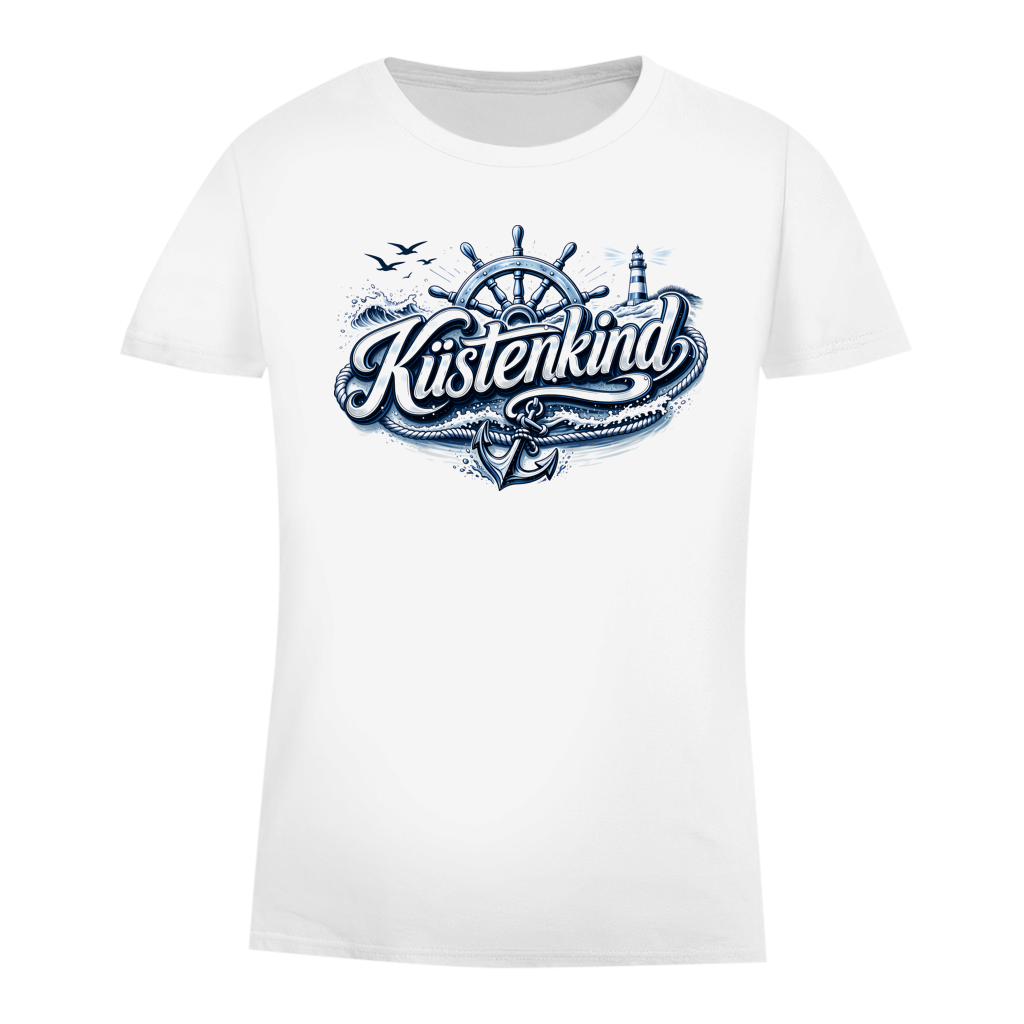 T-Shirt Damen Küstenkind #601 blau-silber