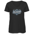 T-Shirt Damen V-Neck  Küstenkind #601 blau-silber
