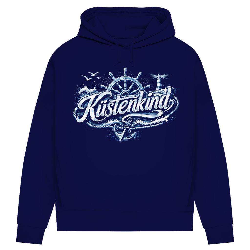 Hoodie Damen  Küstenkind #601 blau-silber