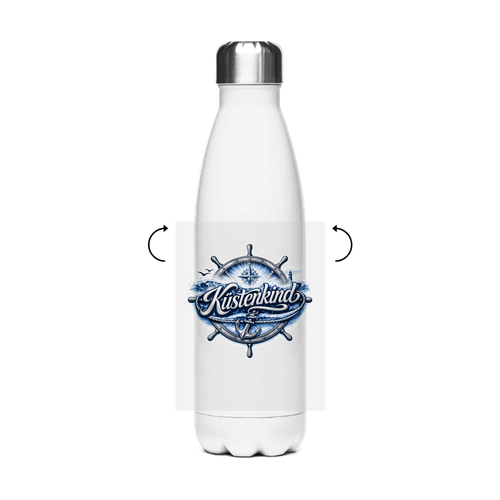 Edelstahl-Thermoflasche Küstenkind #601 blau-silber