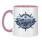 Keramik-Tasse zweifarbig  Küstenkind #601 blau-silber