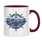 Keramik-Tasse zweifarbig  Küstenkind #601 blau-silber