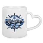 Keramik-Tasse mit Herzhenkel Küstenkind #601 blau-silber