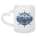 Keramik-Tasse mit Herzhenkel Küstenkind #601 blau-silber