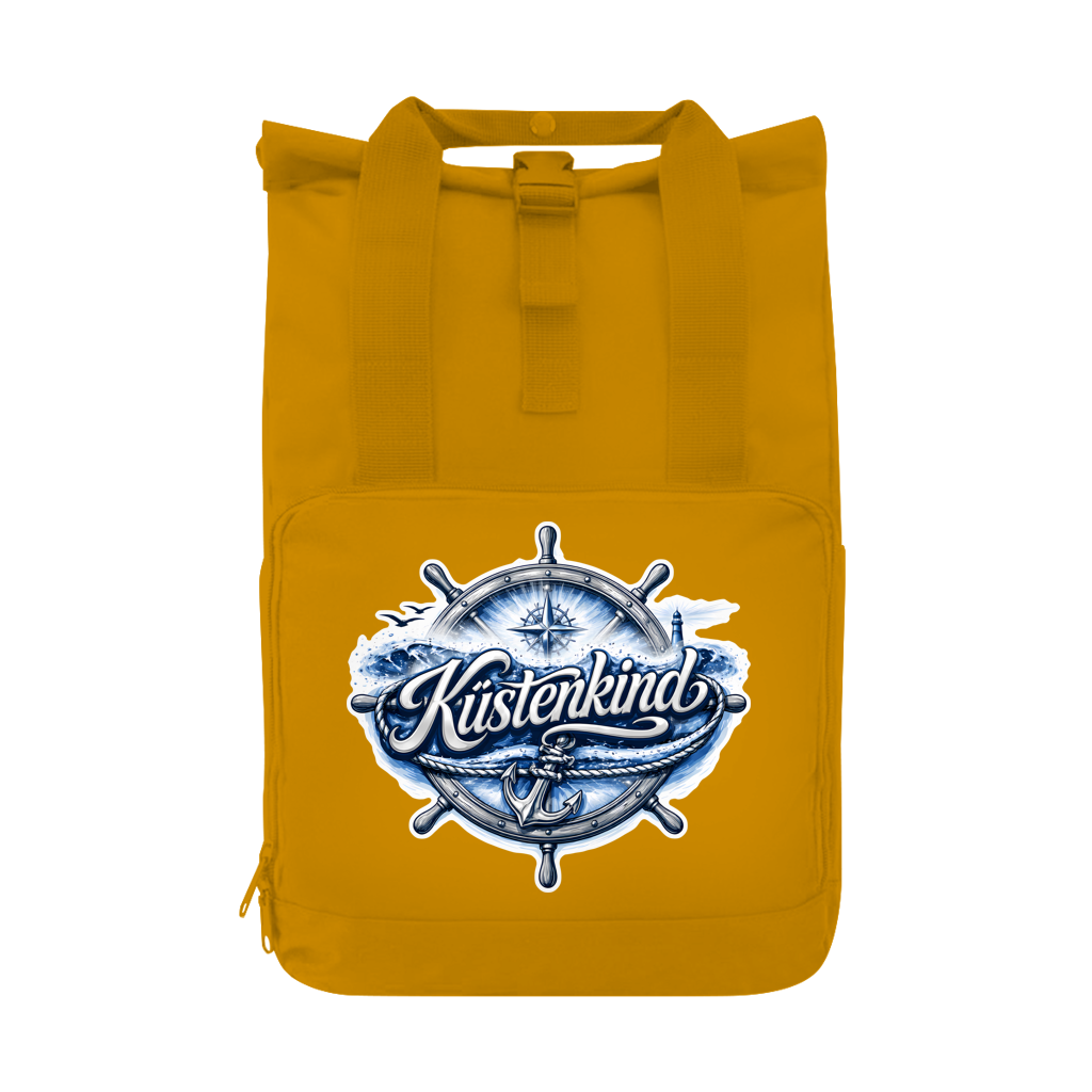 Rucksack mit Seitentasche Küstenkind #601 blau-silber  Gr. L