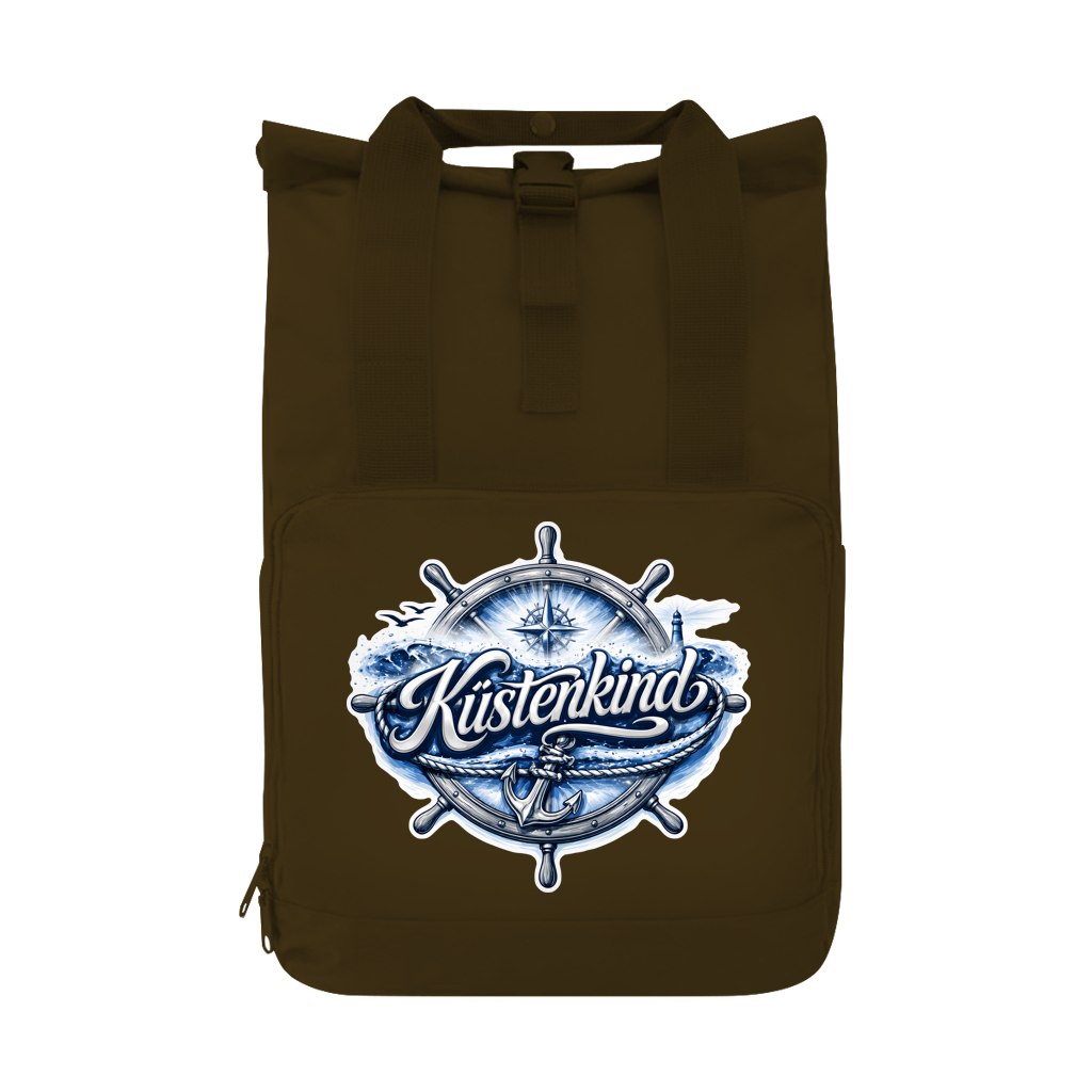 Rucksack mit Seitentasche Küstenkind #601 blau-silber  Gr. L