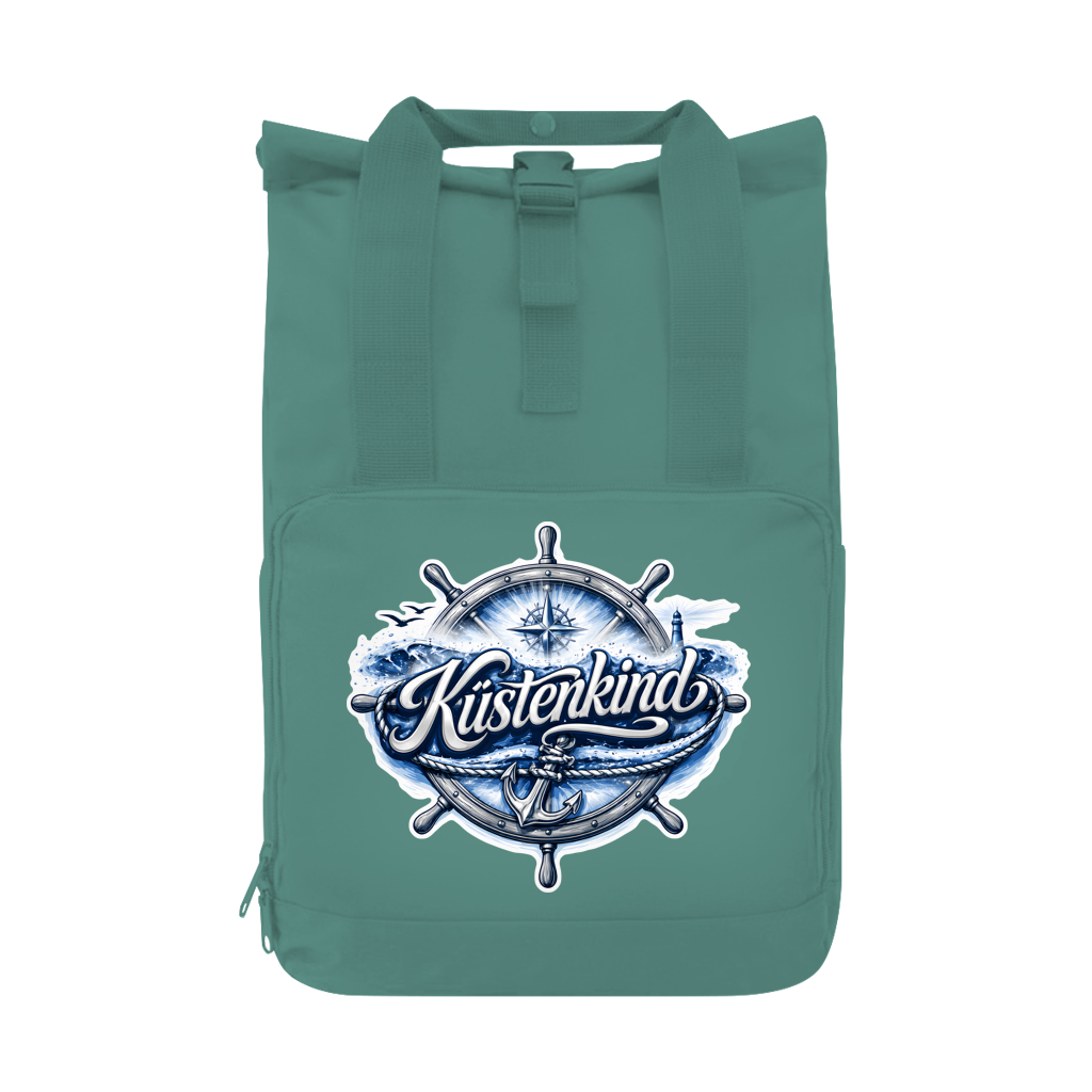 Rucksack mit Seitentasche Küstenkind #601 blau-silber  Gr. L