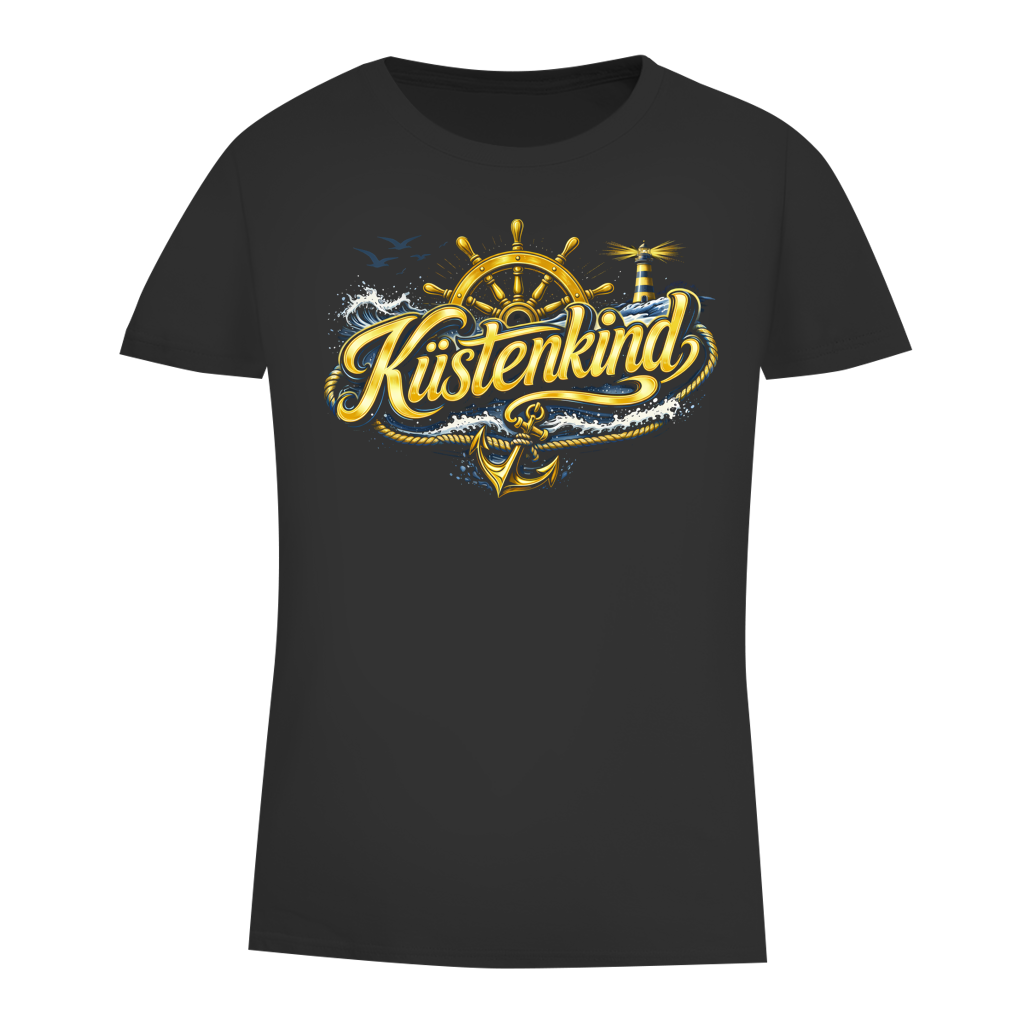 T-Shirt Damen Küstenkind #601 blau-gold
