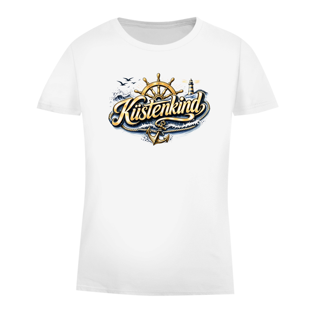 T-Shirt Damen Küstenkind #601 blau-gold