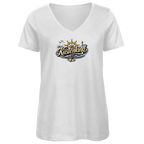 T-Shirt Damen V-Neck Küstenkind #601 blau-gold