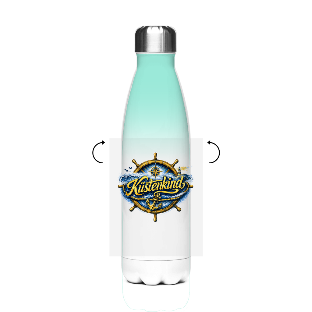 Edelstahl-Thermoflasche Küstenkind #601 blau-gold