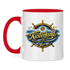 Keramik-Tasse zweifarbig  Küstenkind #601 blau-gold