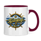 Keramik-Tasse zweifarbig  Küstenkind #601 blau-gold