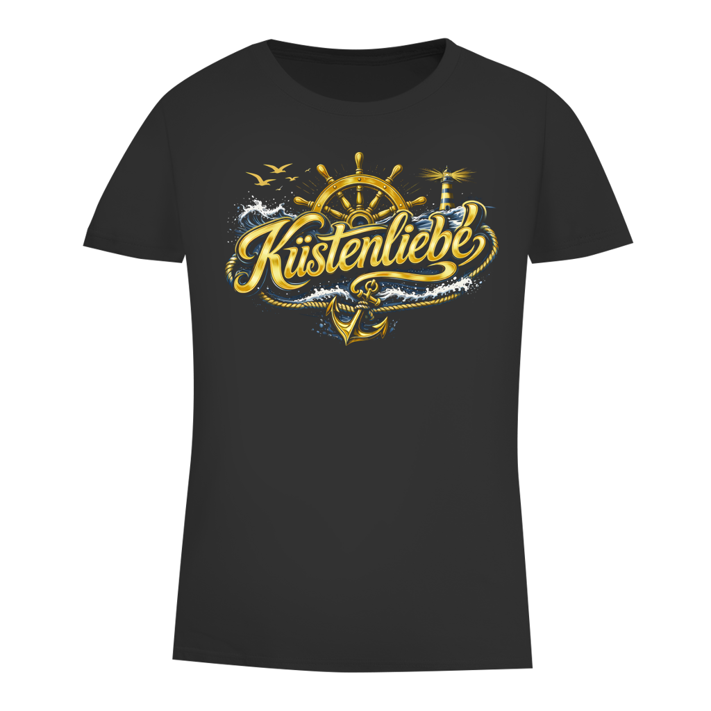T-Shirt Damen Küstenliebe #602 blau-gold