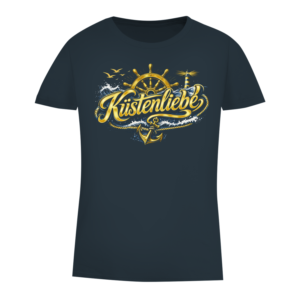 T-Shirt Damen Küstenliebe #602 blau-gold