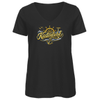 T-Shirt Damen V-Neck Küstenliebe #602 blau-gold