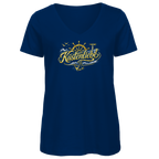 T-Shirt Damen V-Neck Küstenliebe #602 blau-gold