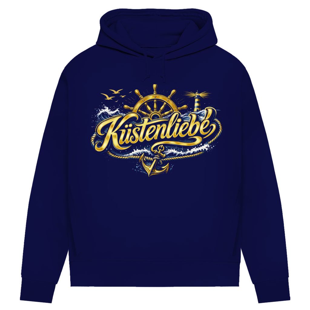 Hoodie Damen Küstenliebe #602 blau-gold