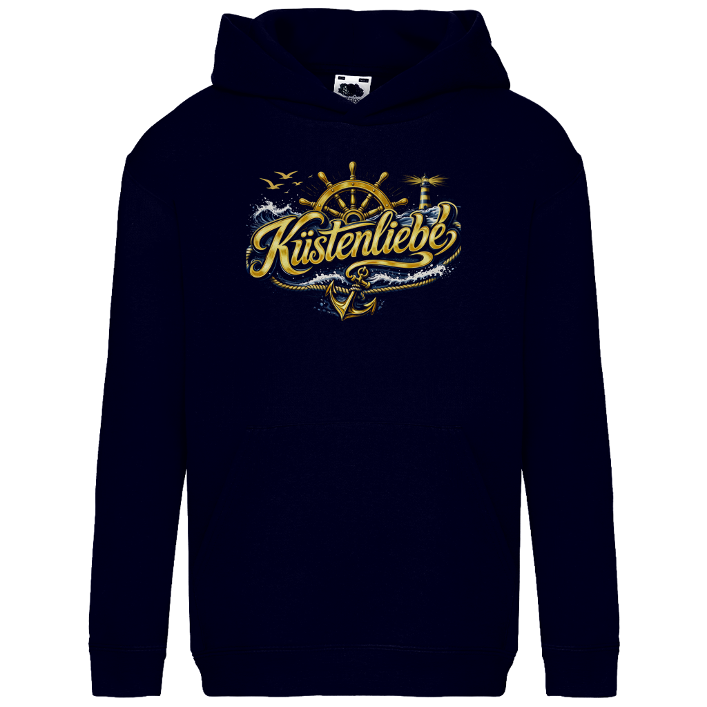 Hoodie Kinder Küstenliebe #602 blau-gold