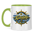 Keramik-Tasse zweifarbig Küstenliebe #602 blau-gold