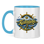 Keramik-Tasse zweifarbig Küstenliebe #602 blau-gold