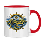 Keramik-Tasse zweifarbig Küstenliebe #602 blau-gold