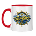 Keramik-Tasse zweifarbig Küstenliebe #602 blau-gold
