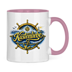 Keramik-Tasse zweifarbig Küstenliebe #602 blau-gold