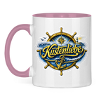 Keramik-Tasse zweifarbig Küstenliebe #602 blau-gold