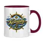Keramik-Tasse zweifarbig Küstenliebe #602 blau-gold