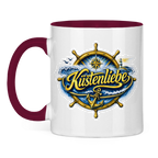 Keramik-Tasse zweifarbig Küstenliebe #602 blau-gold