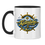 Keramik-Tasse zweifarbig Küstenliebe #602 blau-gold