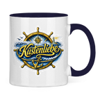 Keramik-Tasse zweifarbig Küstenliebe #602 blau-gold