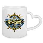Keramik-Tasse mit Herzhenkel  Küstenliebe #602 blau-gold