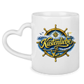 Keramik-Tasse mit Herzhenkel  Küstenliebe #602 blau-gold