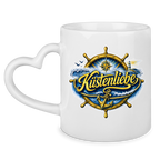 Keramik-Tasse mit Herzhenkel  Küstenliebe #602 blau-gold