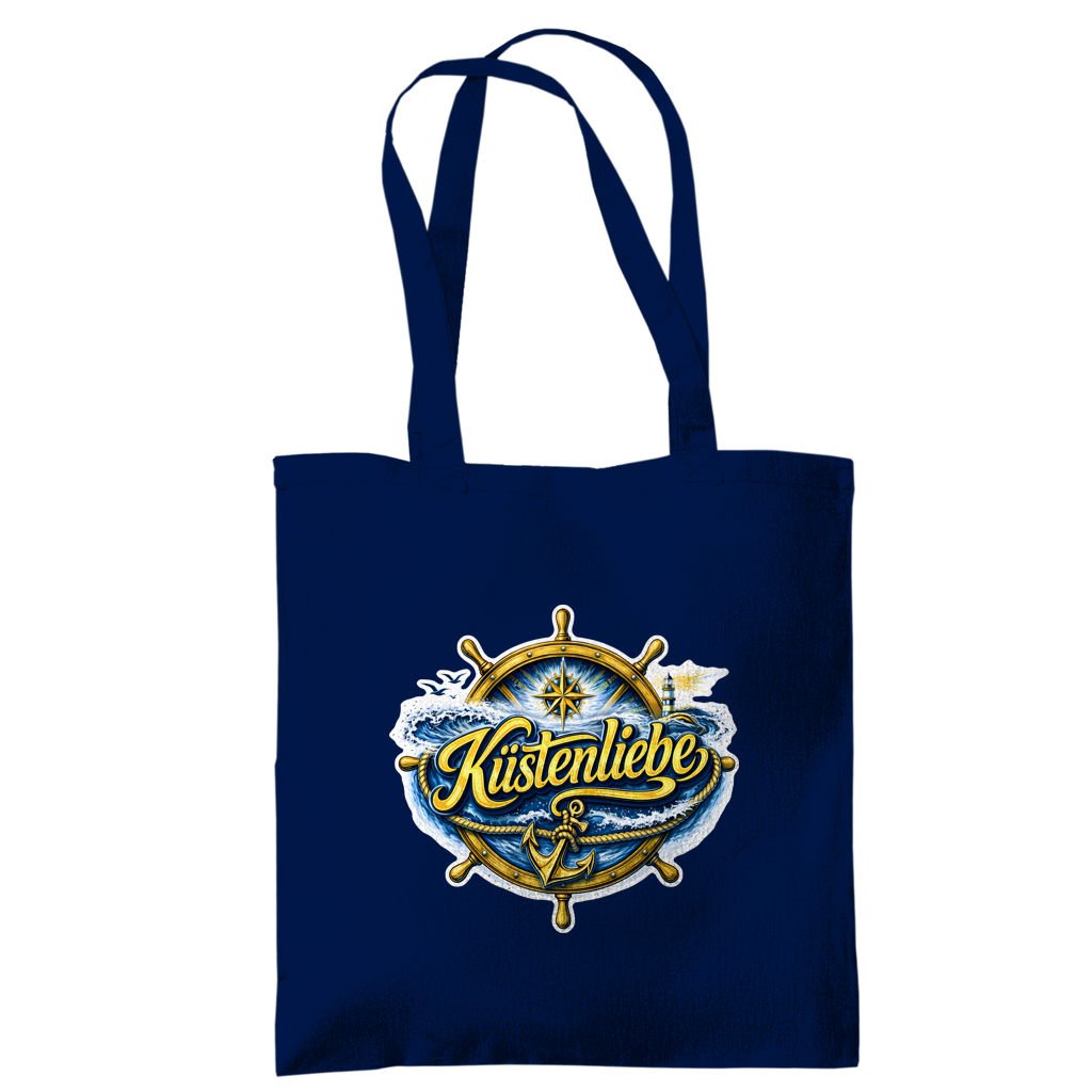 Baumwolltasche Küstenliebe #602 blau-gold