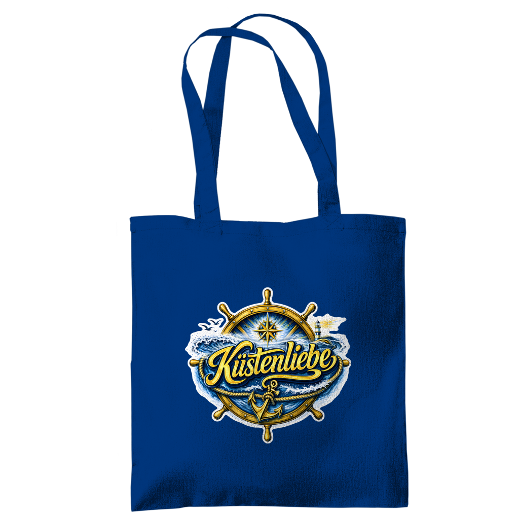 Baumwolltasche Küstenliebe #602 blau-gold