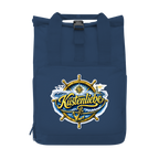 Rucksack mit Seitentasche Küstenliebe #602 blau-gold Gr. S