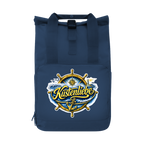 Rucksack mit Seitentasche  Küstenliebe #602 blau-gold Gr. L