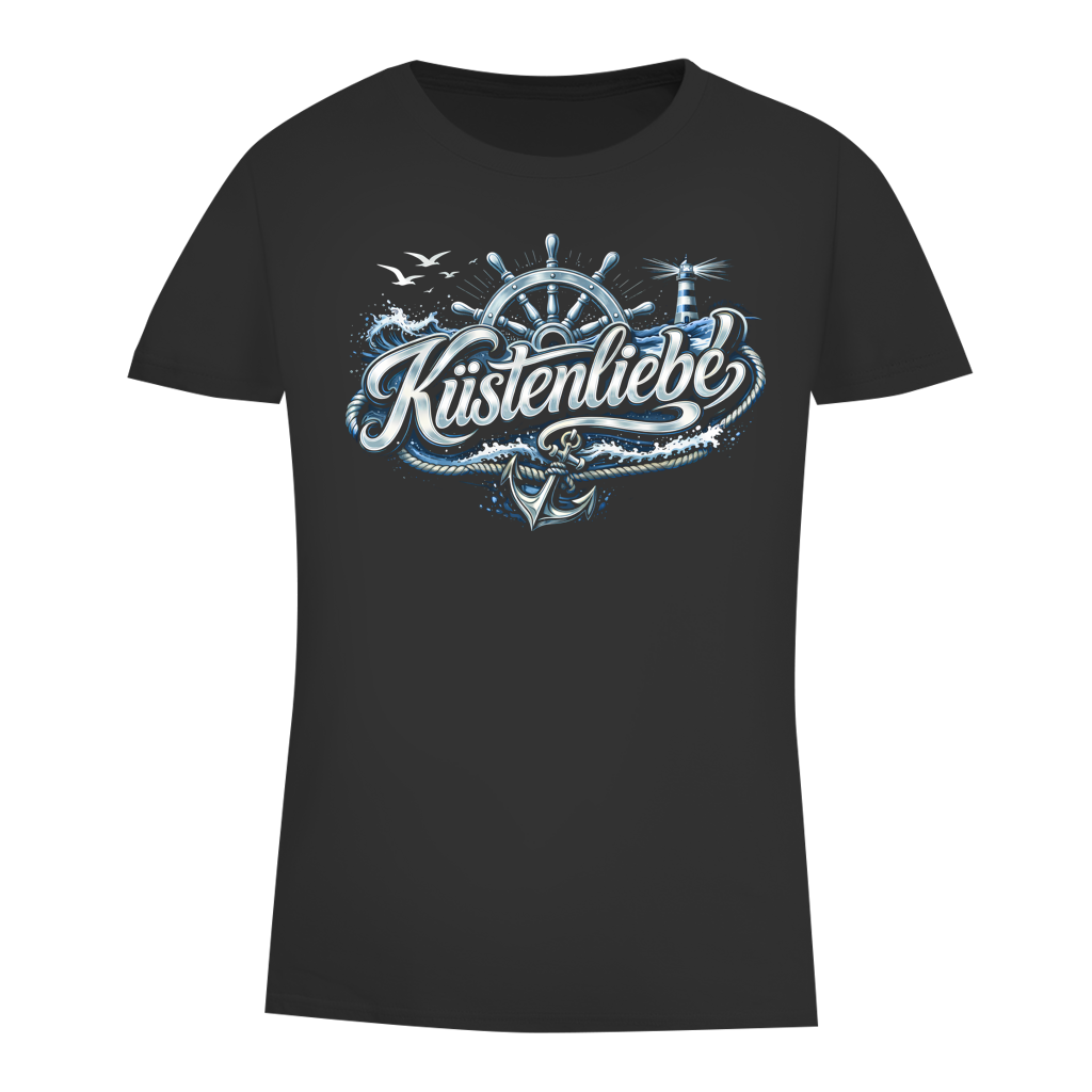 T-Shirt Damen Küstenliebe #602 blau-silber